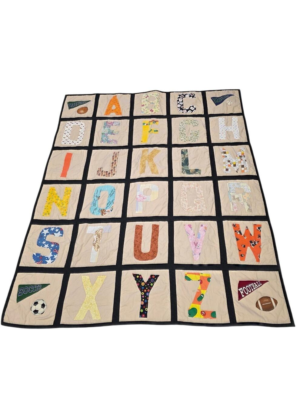 Kids Baby Quilt Alphabet ABC Sports Disney Characters Patchwork Appliqué